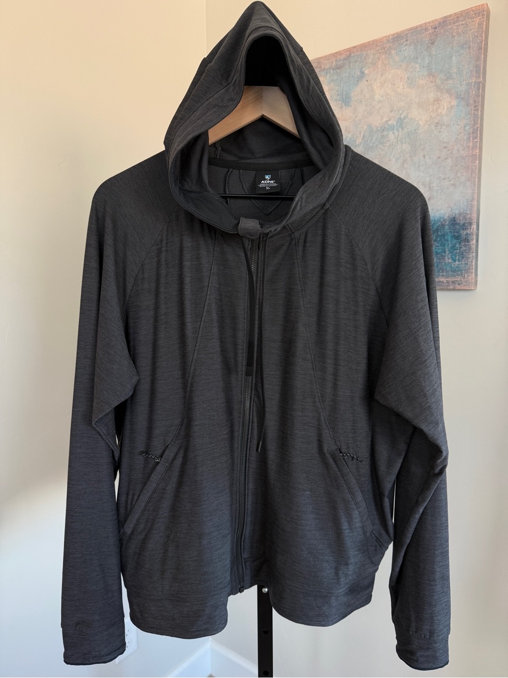 KUHL Revivr Womens Extra Large Raven Gray Full Zip Performance Hoodie Jacket XL